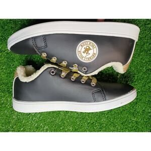 Stylish Beverly Hills Polo Club Black & Gold Laced Faux Fur Lined Sneakers